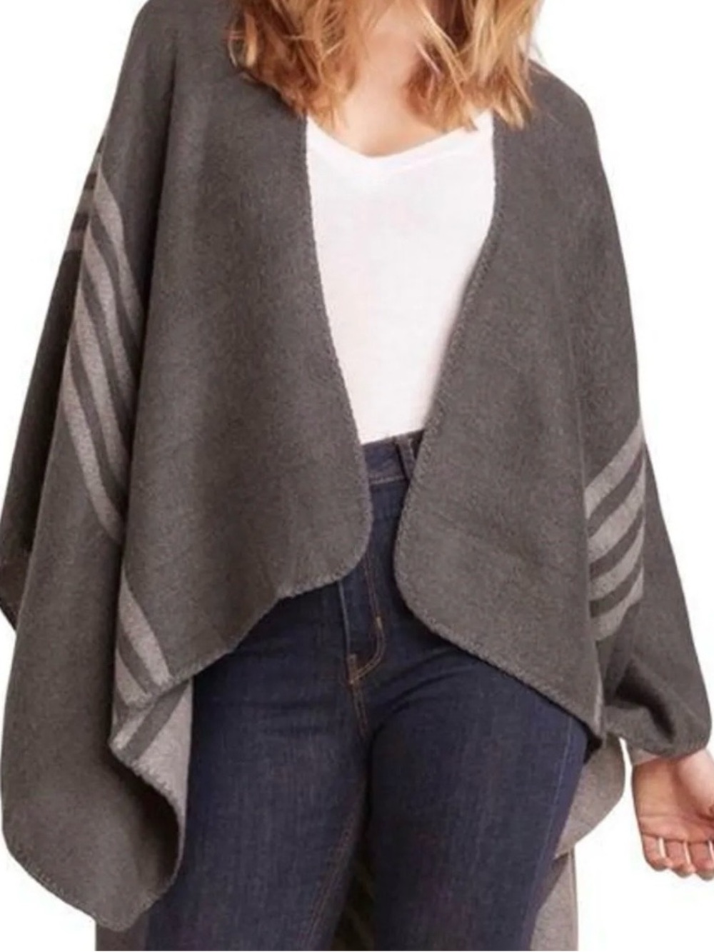 BB Dakota gray cozy blanket poncho/shawl